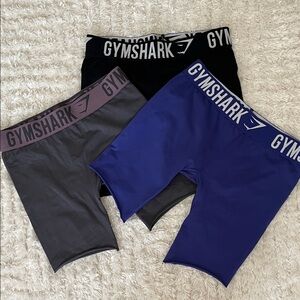 Gymshark Black, Gray, and Purple Cycling Shorts Bundle
